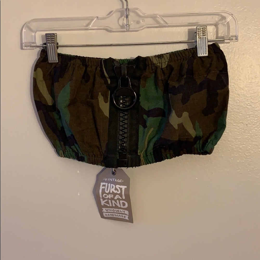 Camo strapless crop